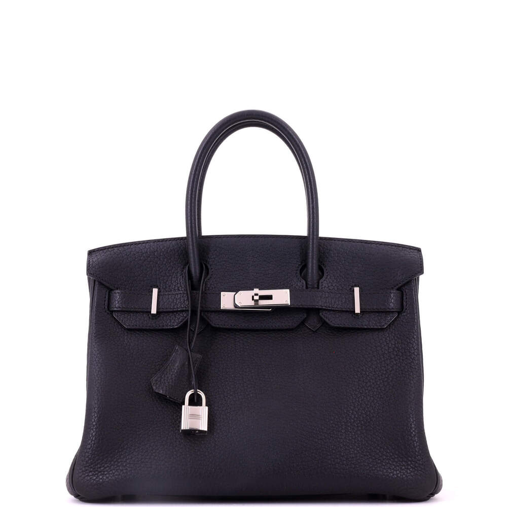 Hermes Birkin 30 Black Fjord with Palladium Hardware